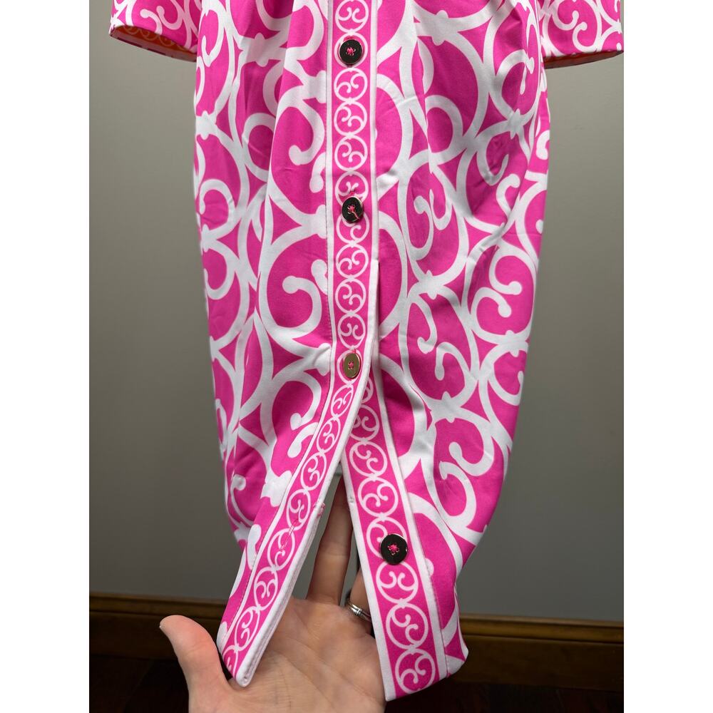 Gretchen Scott Pink White Knot Front Dress Small - Picture 9 of 13